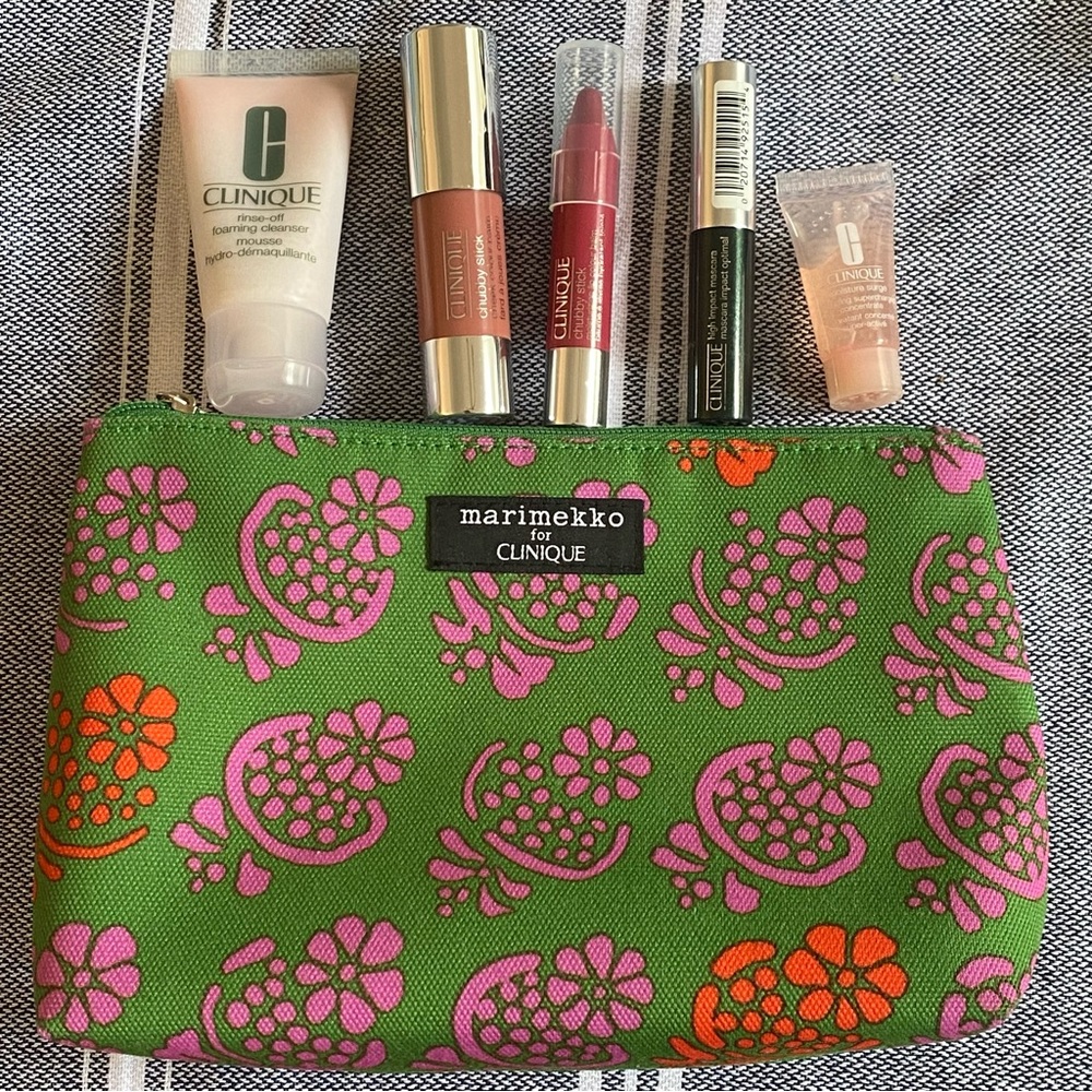 Clinique sample and miniatures travel size mascara chubby stick cleanser 5pieces